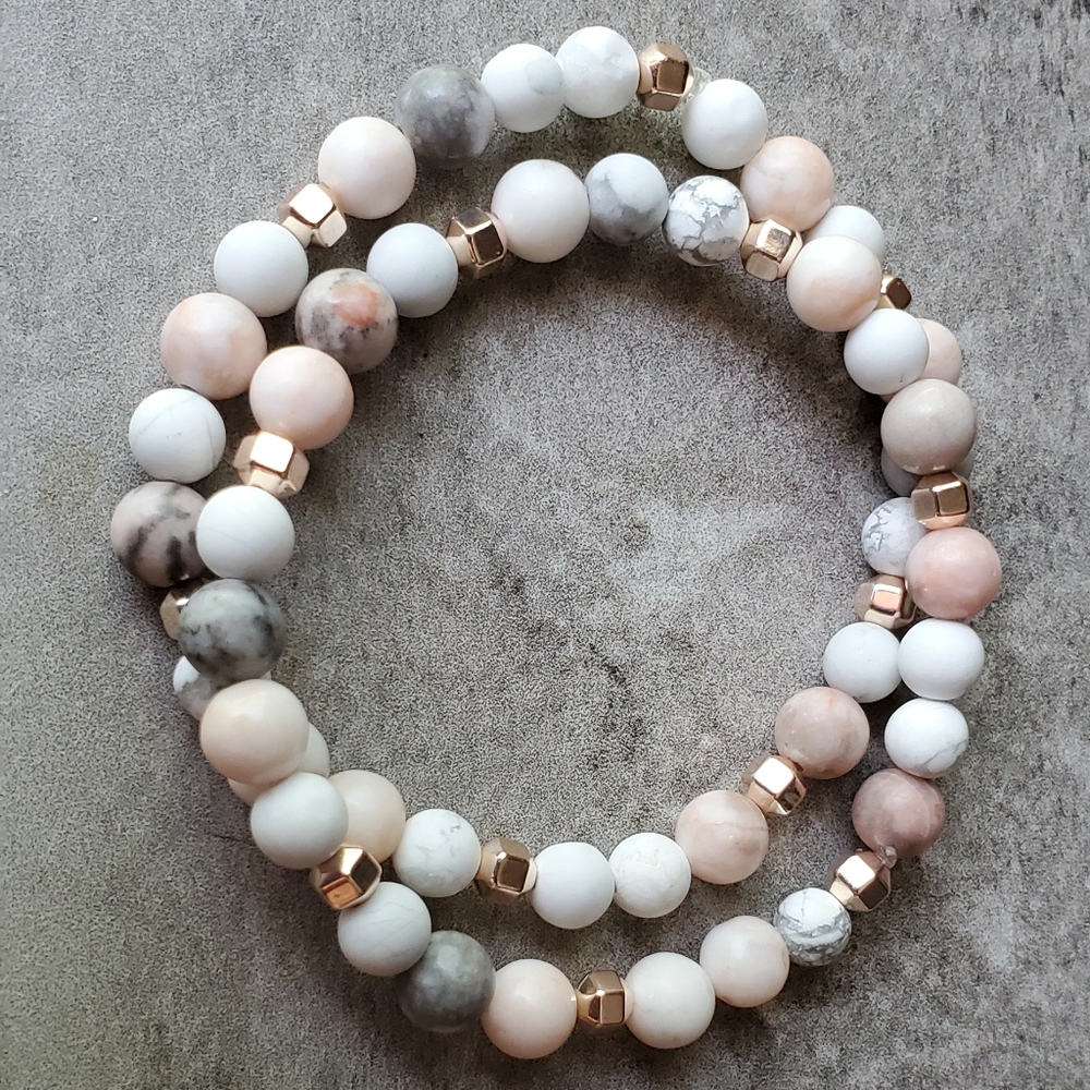 Pink Zebra Stone Bracelets